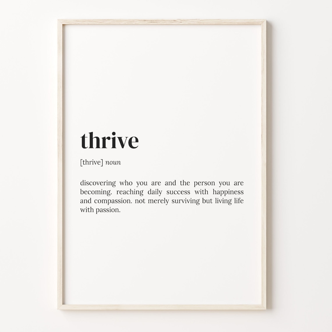 Thrive Definition Typography Quote Art Print