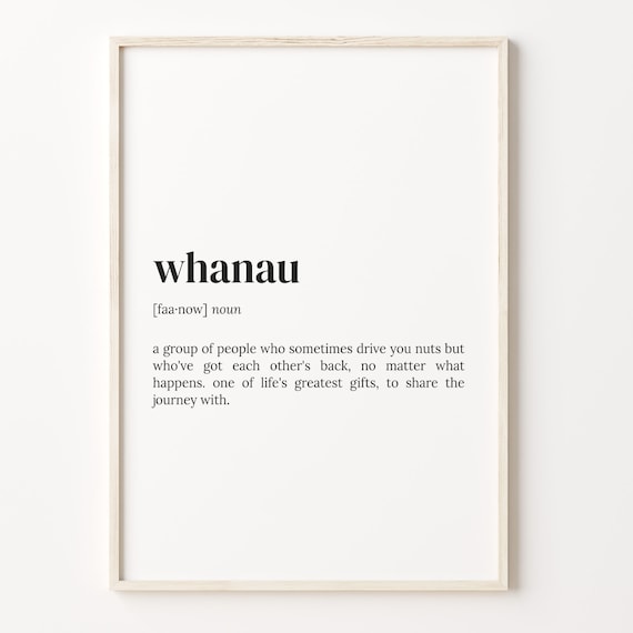 Whanau Family Definition Maori Word Meaning Quote Typography Poster