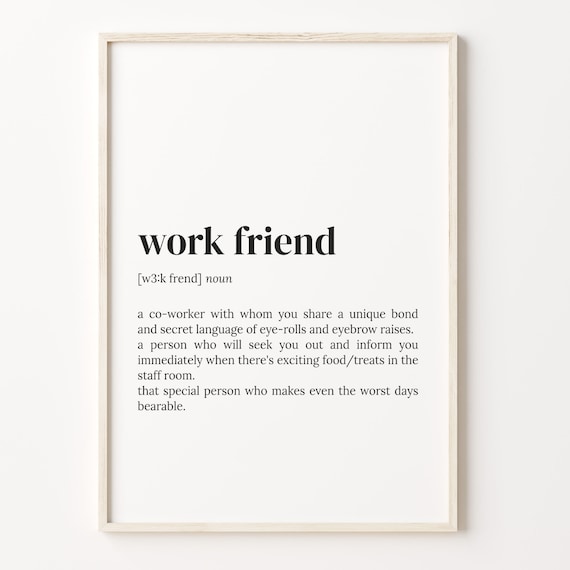 Work Friend Definition Christmas Quote Art Print