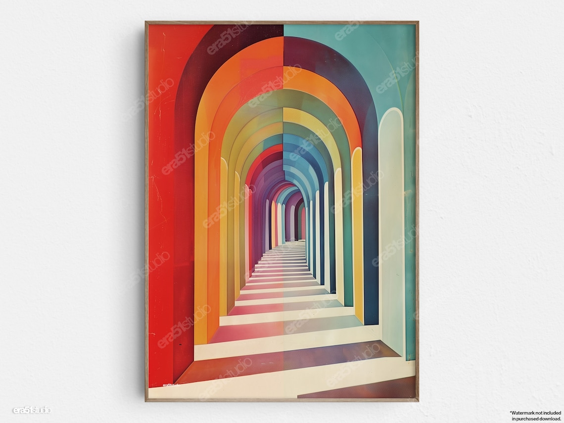 Infinite Color Archway Mid-Century Modern Art Print