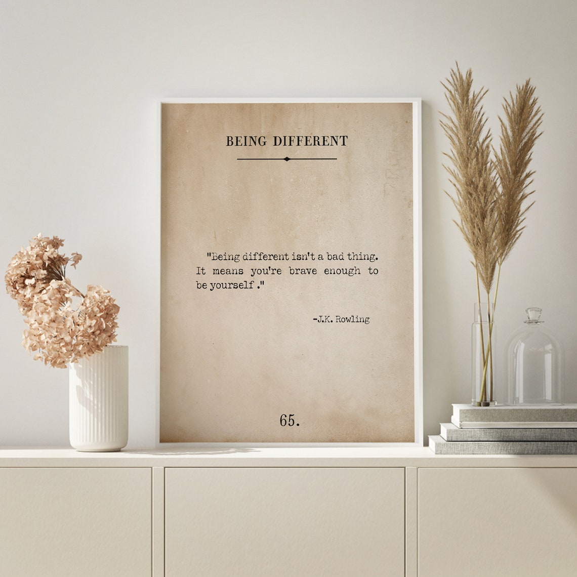 Being Different JK Rowling Quote Brave Enough To Be Yourself Poster - Image 2