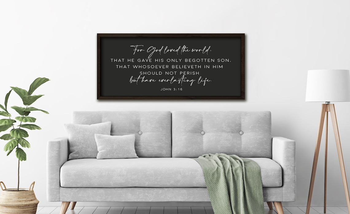 John 3:16 Scripture Wood Sign, Bible Verse Art Print - Image 3