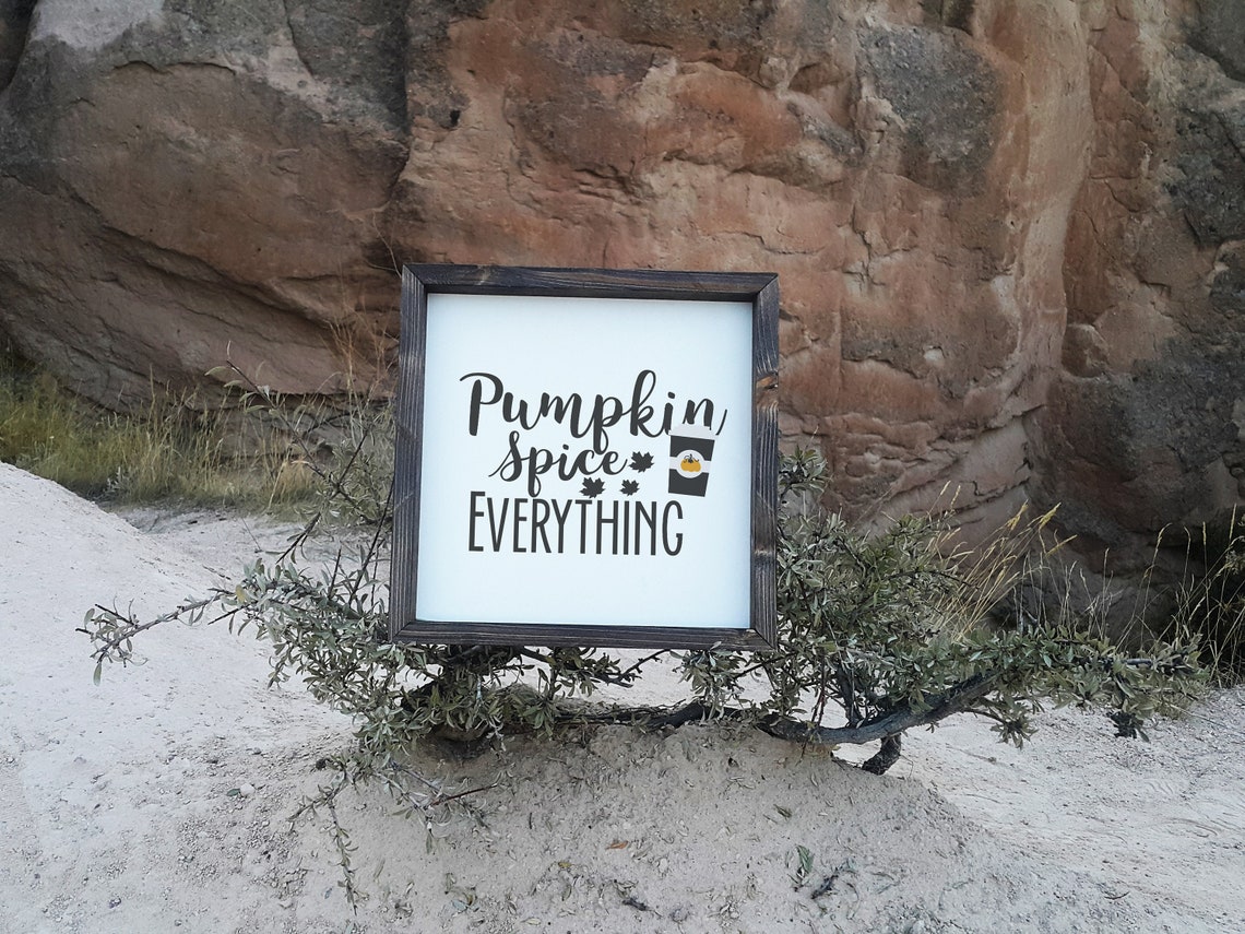 Pumpkin Spice Everything Fall Leaves Farmhouse Wood Sign Wall Art - Image 2