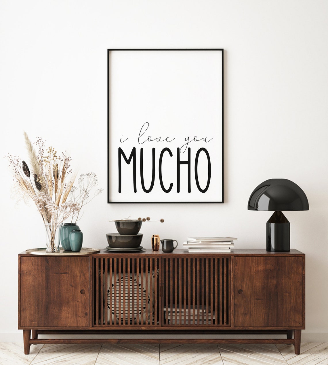 I Love You Mucho Script Typography Minimalist Valentine Gift Poster - Image 3