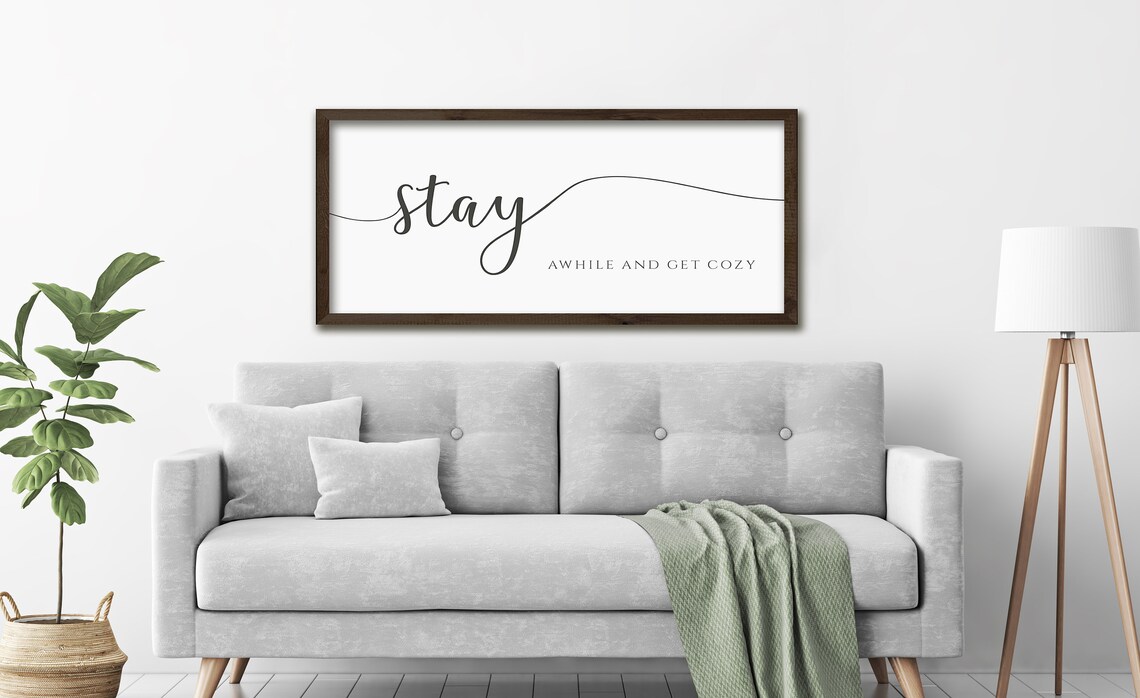 Stay Awhile Guest Room Farmhouse Wall Art Print - Image 2