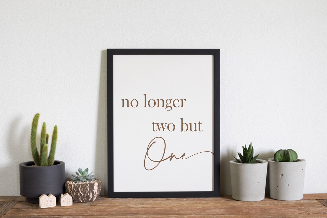 No Longer Two But One Wedding Bible Verse Art Print - Image 2
