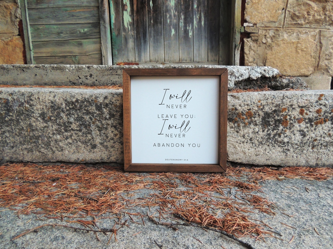 Bible Verse Wall Art, I Will Never Leave You - Image 2