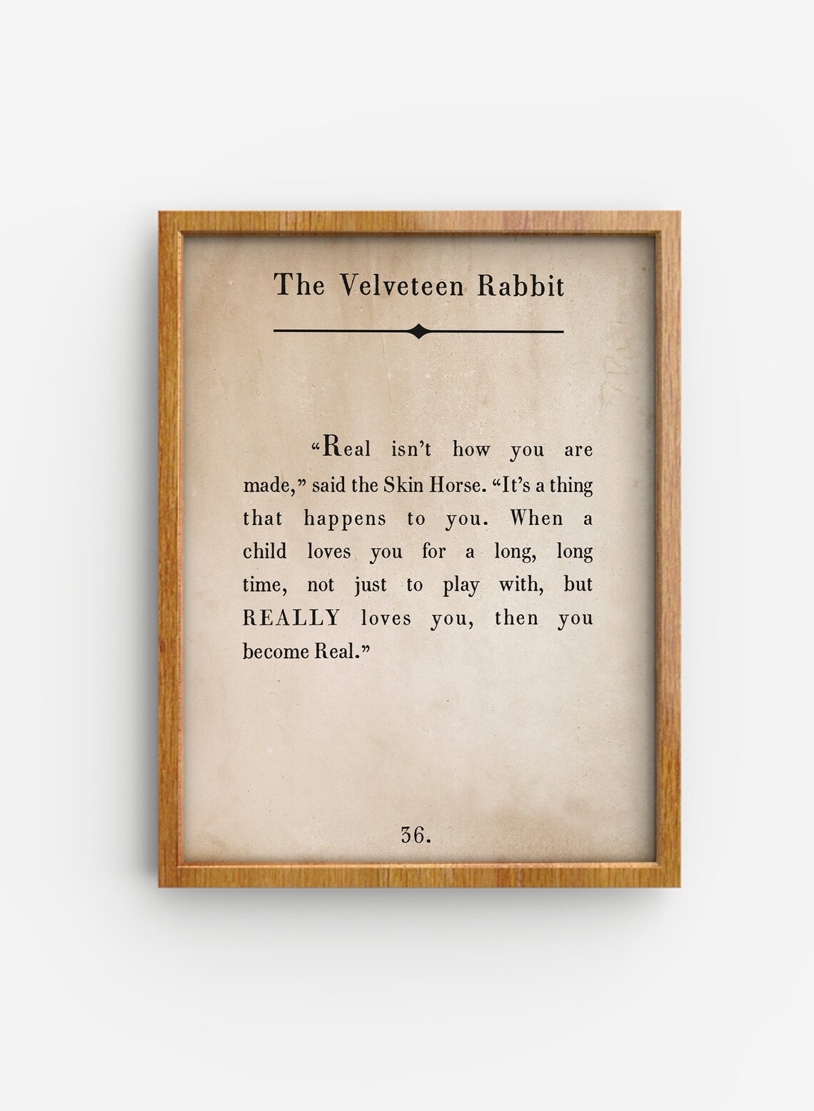The Velveteen Rabbit Book Page Quote Vintage Children's Classic Poster - Image 3