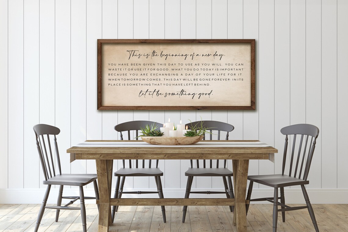 Beginning Of A New Day Inspirational Quote Cream Morning Office Poster - Image 2