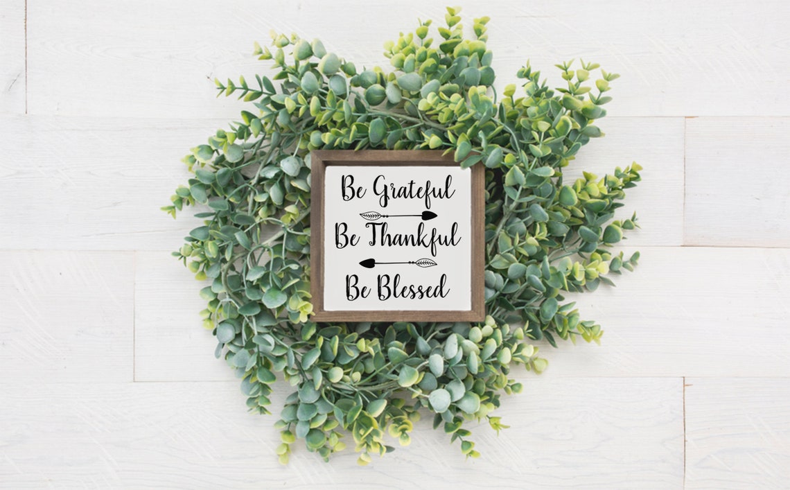Be Grateful Be Thankful Be Blessed Arrow Farmhouse Wood Sign Wall Art - Image 3