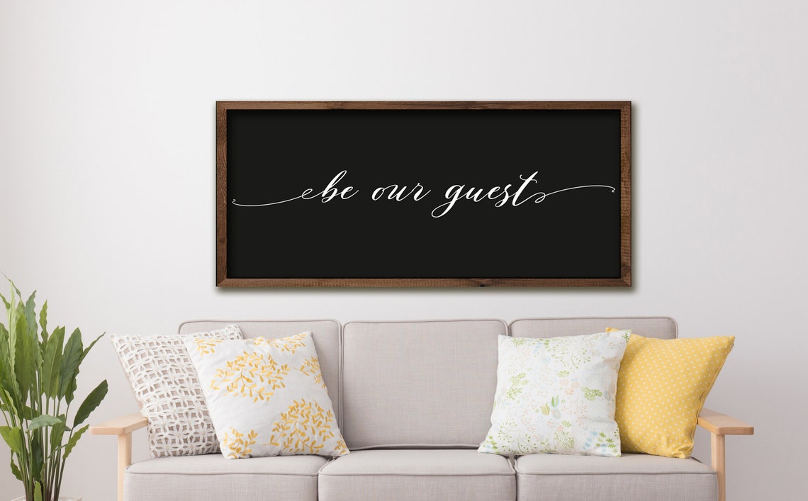 40 Off Wood Signs Be Our Guest Wood Sign Be Our Guest Sign Framed Wood Signs Guest Room Signs Black Background Wood Signs - Image 3