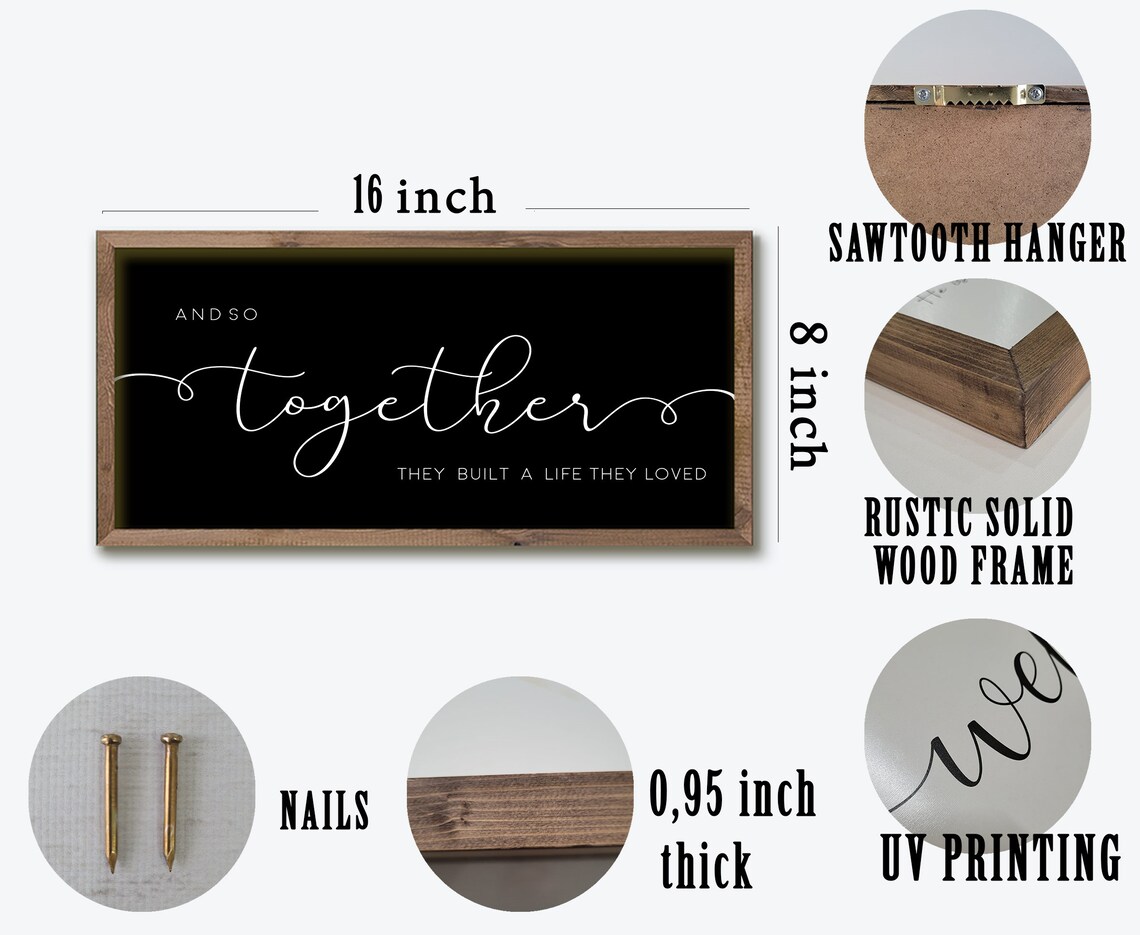 And So Together They Built A Life They Loved Black Wedding Sign Poster - Image 2