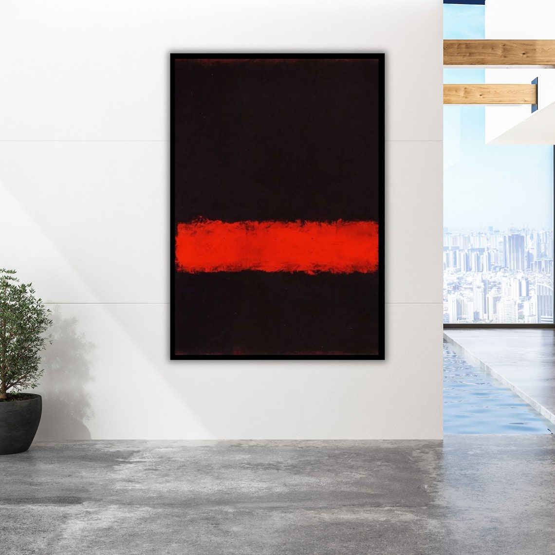 Mark Rothko Style Black Red Band Dramatic Abstract Art Poster - Image 3