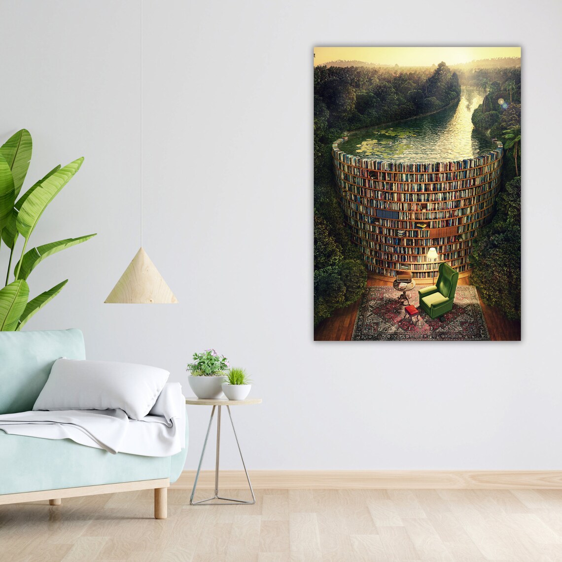 Forest Library Art Nature Wall Decor Rustic Gift For Bookworms Cabin Decor - Image 4