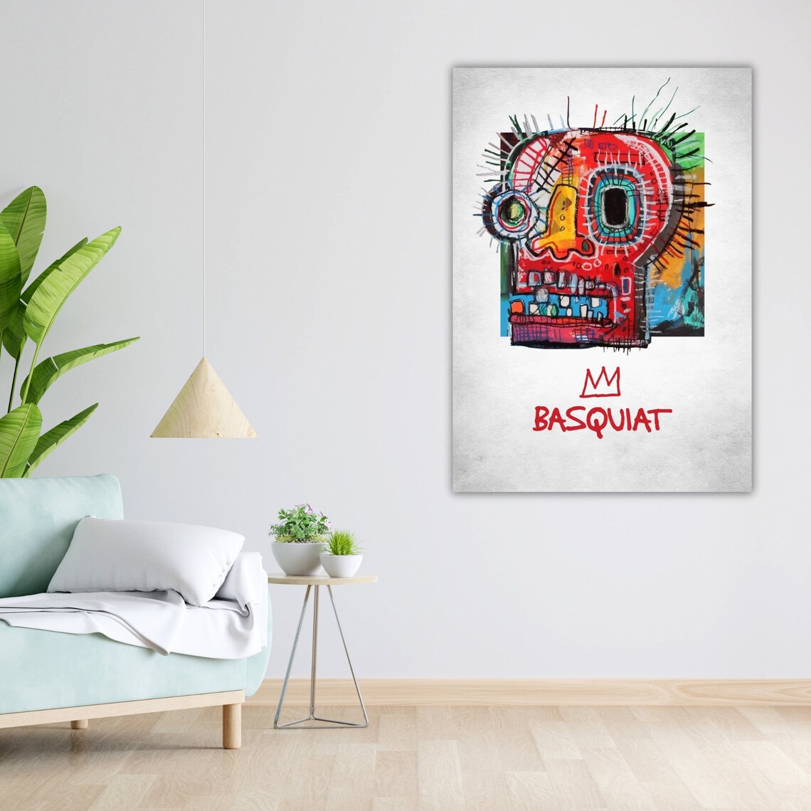Basquiat Style Skull Crown Colorful Neo Expressionist Art Poster - Image 5