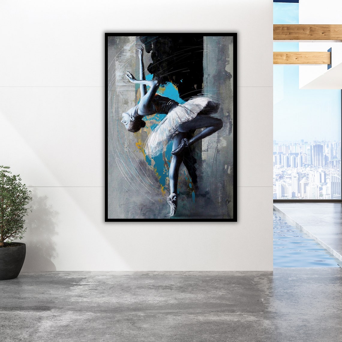 Ballet Oil Painting On Ballet Dancer Artwork Ready To Hang Framed Ballerina Wall Art Dance Studio Decoration - Image 4