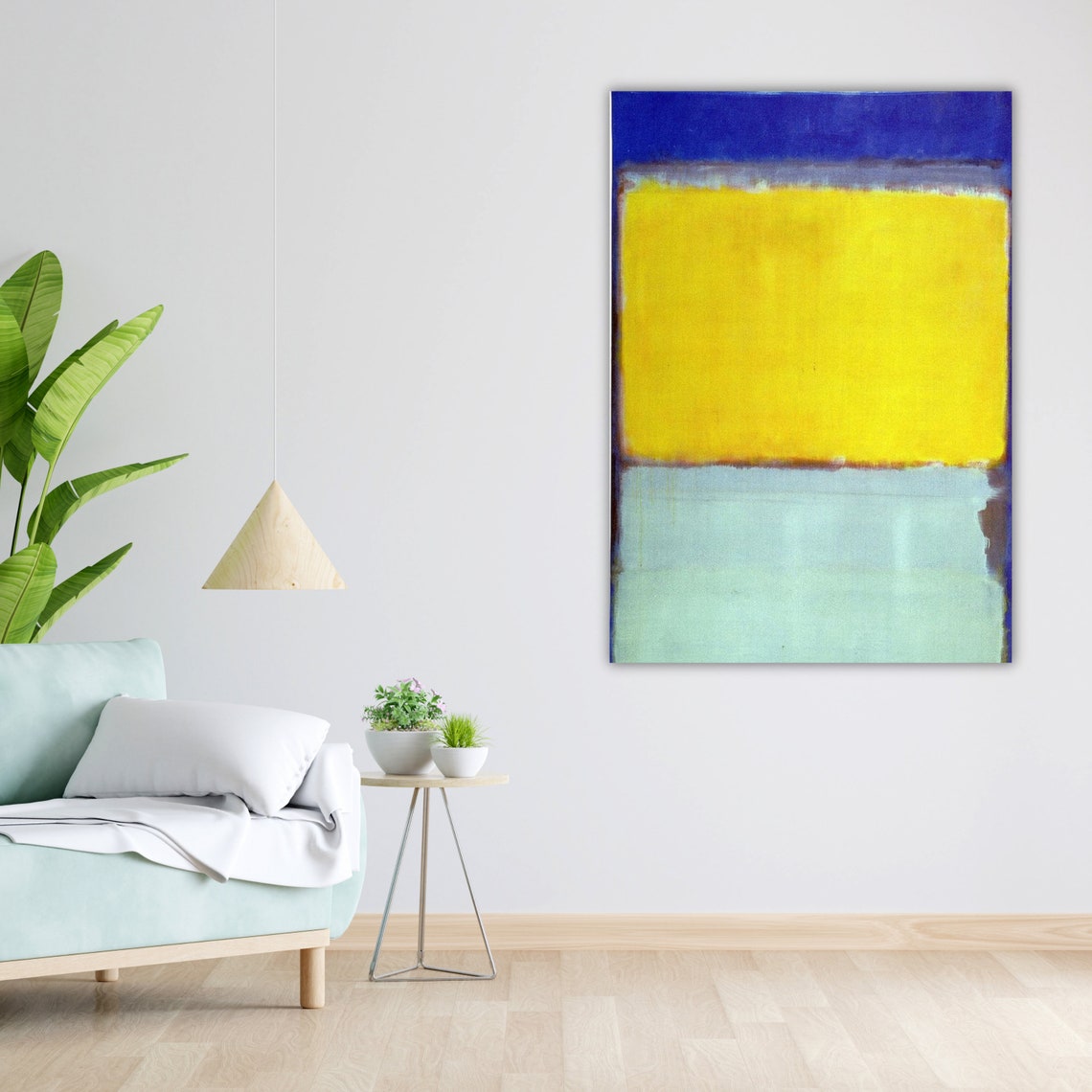Blue Yellow Green Rothko Inspired Color Block Abstract Art Poster - Image 5
