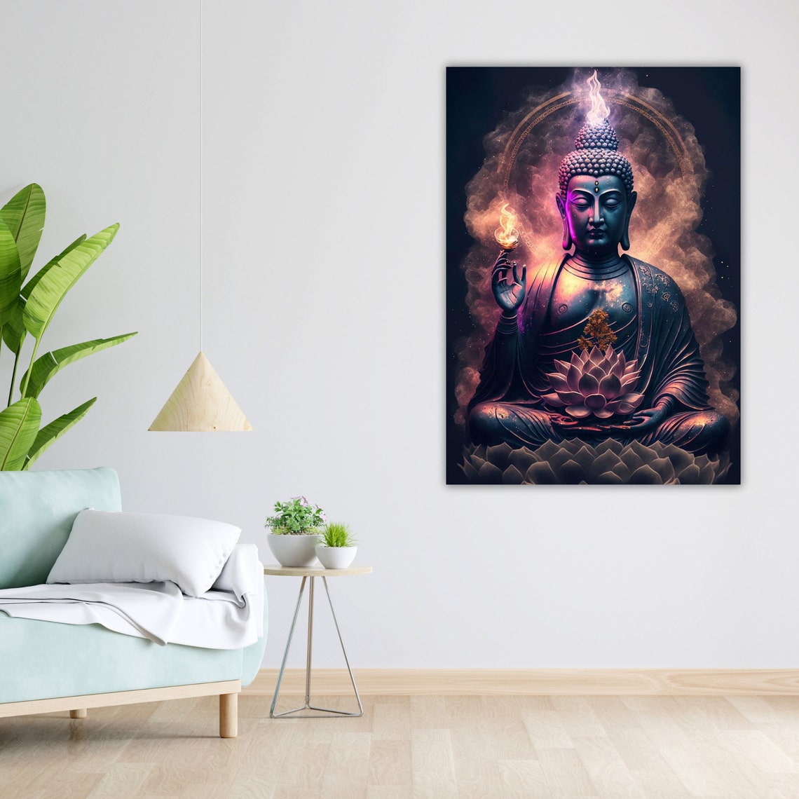 Nature Inspired Buddha Ready To Hang Wall Art Framed Zen Art Spiritual Home Decor - Image 3