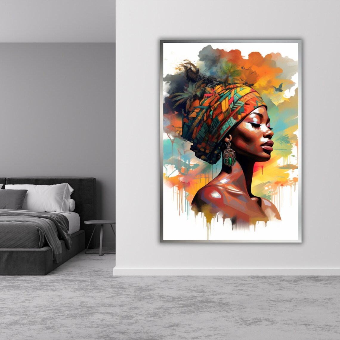 Abstract Tribal Woman Art Modern Wall Decor Contemporary Artwork Ethnic Portrait Print Unique Home Decoration - Image 4