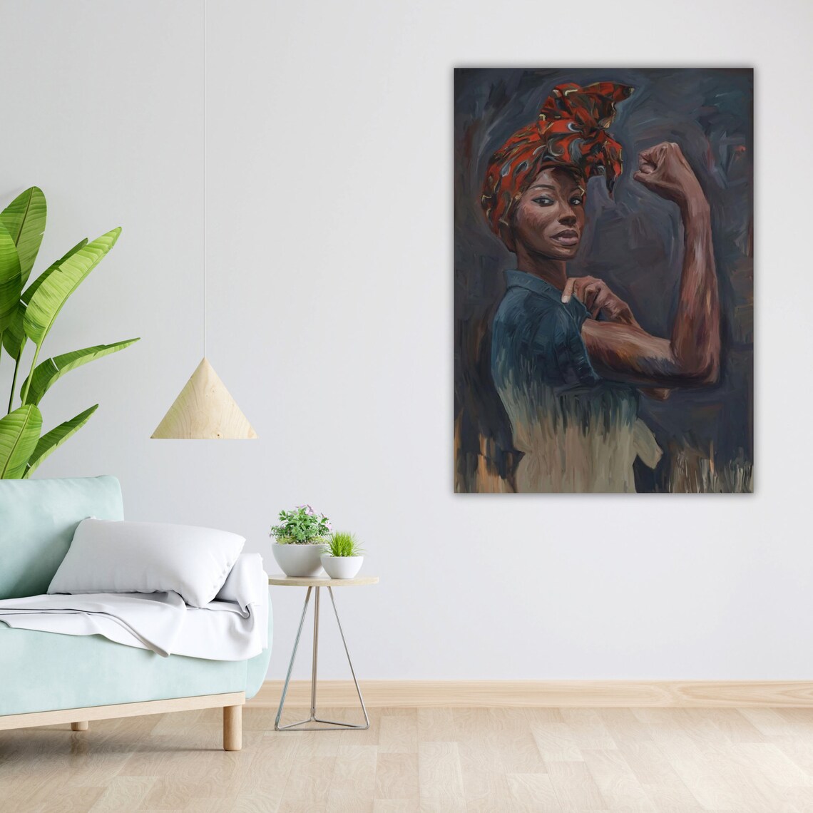 Ethnic Art Print African Woman Ready To Hang Framed Wall Decor Cultural Home Decor Wall Art - Image 4