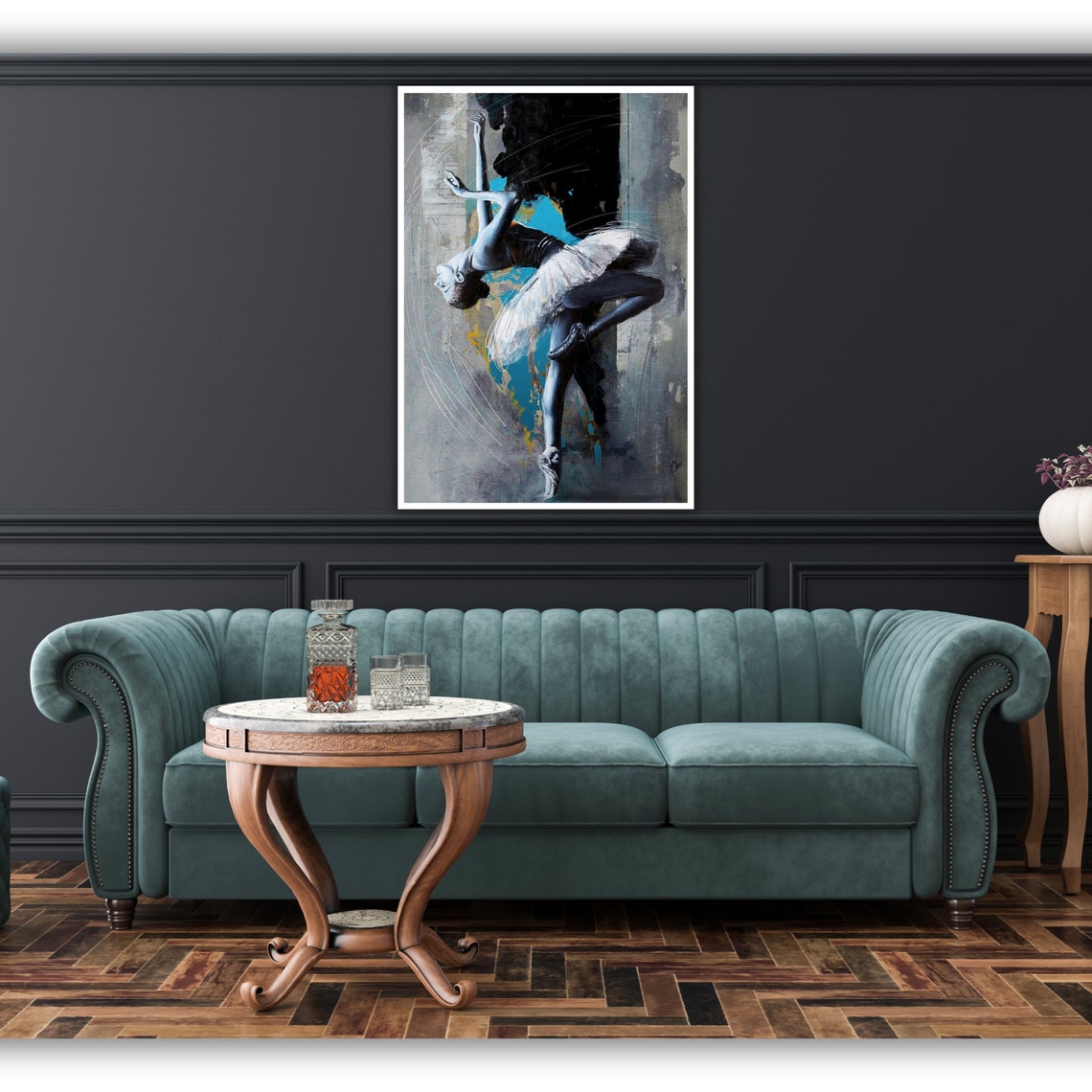 Ballet Oil Painting On Ballet Dancer Artwork Ready To Hang Framed Ballerina Wall Art Dance Studio Decoration - Image 2