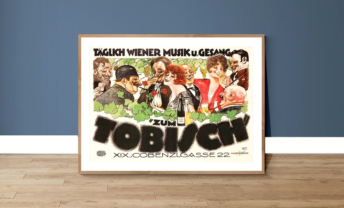 Zum Tobisch Vienna Wine Tavern Daily Viennese Music Vintage Ad Poster