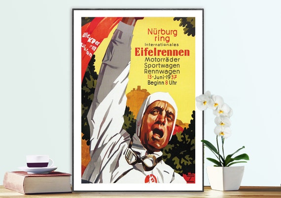 Nrburring Internationales Eifelrennen Motorrader Vintage Grand Prix Poster Racing Poster Retro Print Racing Lovers Gift