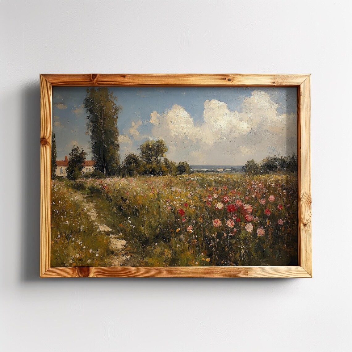 Vintage Landscape Cottage Scenery Art Print