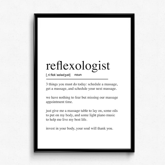 Reflexologist Definition Print, Scandinavian Poster