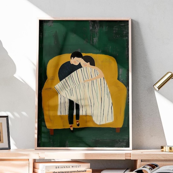 Abstract Couple Art, Minimalist Poster
