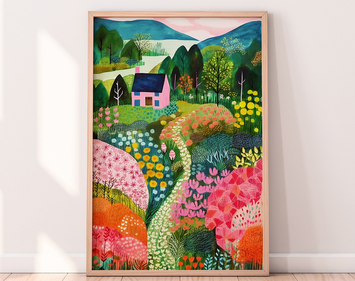 Flower Garden Illustration Botanical Art Print