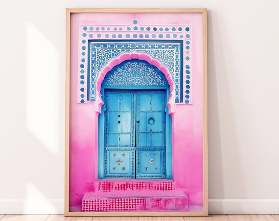 Chefchaouen Morocco Architecture Illustration Wall Art