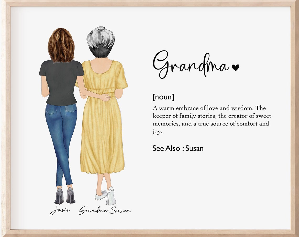 Grandma Definition Personalized Grandmother Keepsake Portrait Poster