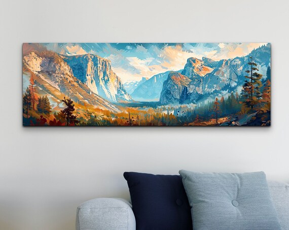 Yosemite National Park, Mid Century Modern Art Print