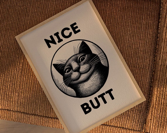 Bathroom Art Funny Cat Wall Art Trendy Apartment Decor Neutral Wall Art Bathroom Decor Vintage Poster Funny Bathroom Prints Animal Decor
