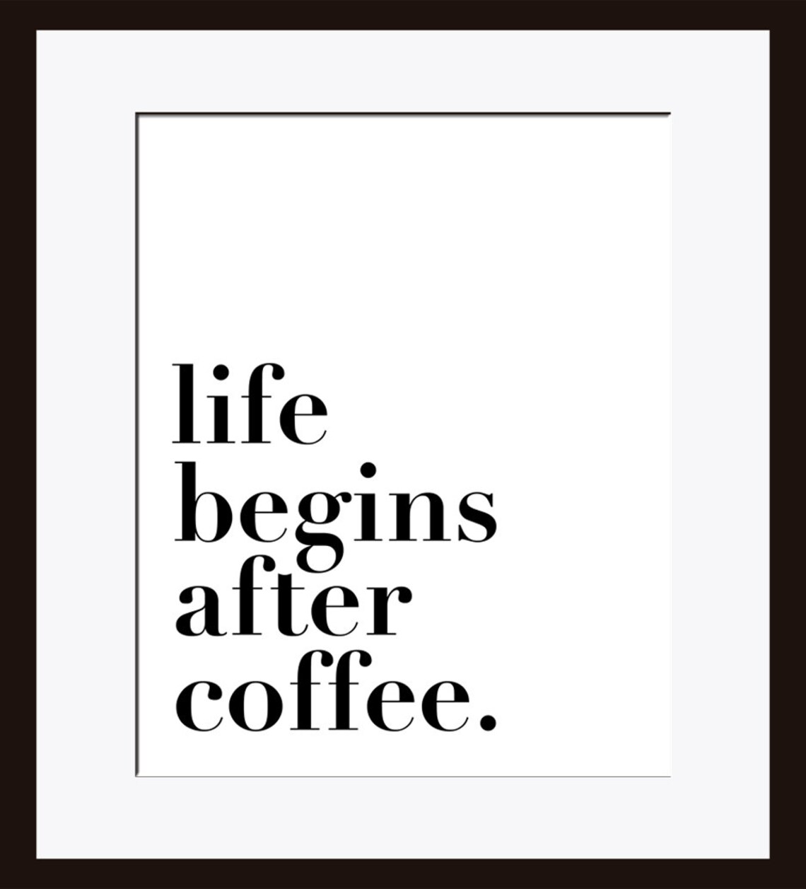 Coffee Quote Kitchen Art Print, Black And White - Image 2