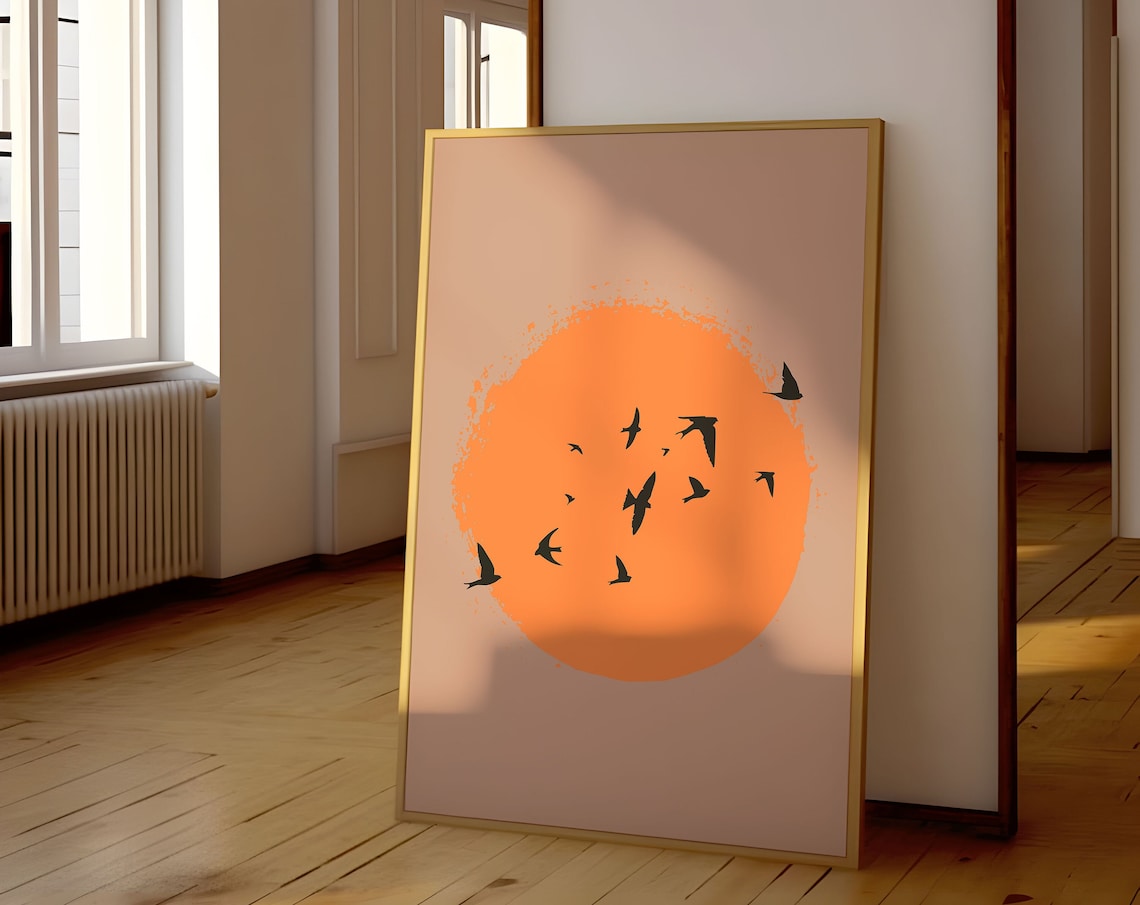 Bird Silhouette Minimalist Nature Boho Art Print