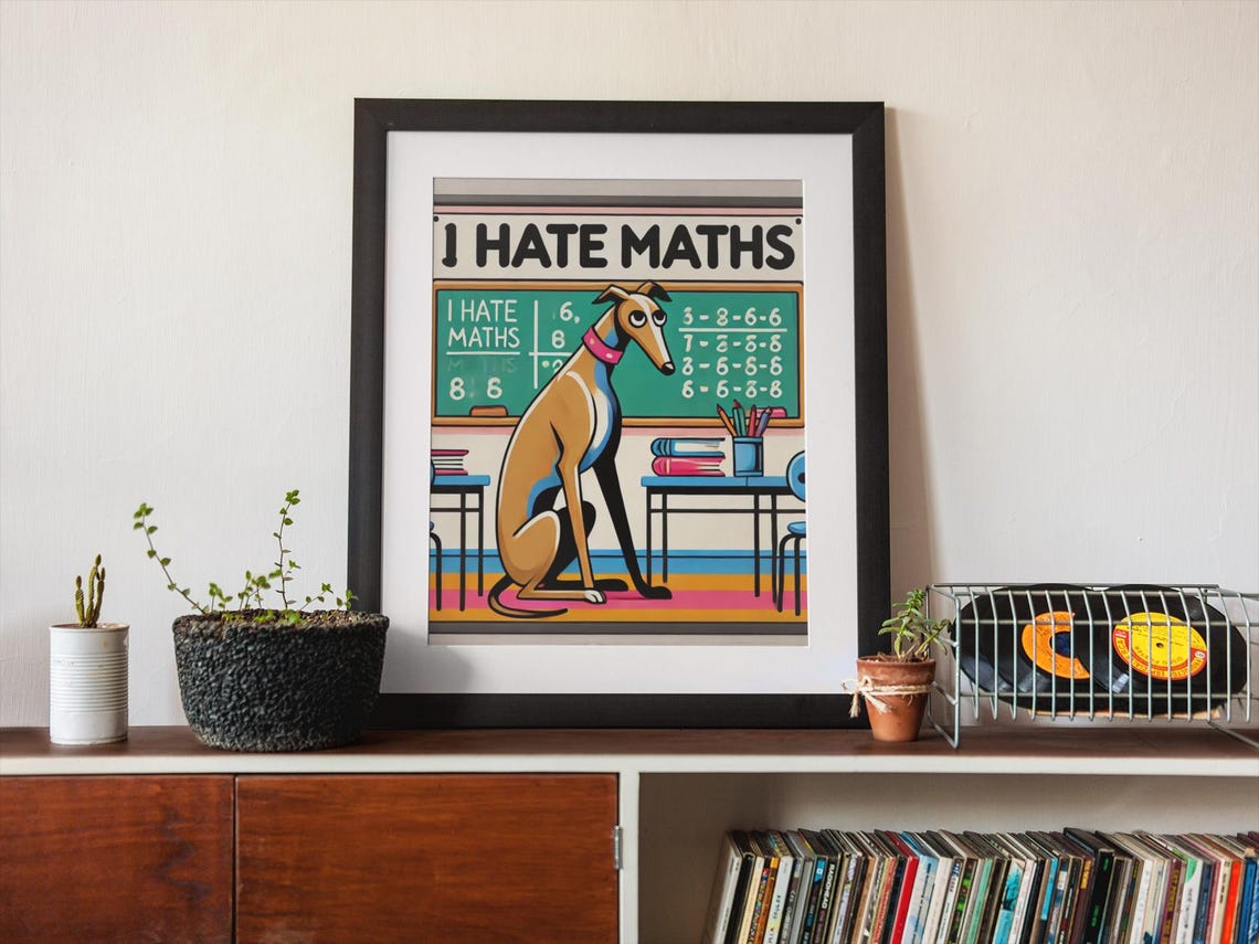 Cute Dog Print Retro Home Poster Funny Colorful Eclectic Posters Wholesome Prints Greyhound Decor Unique Posters - Image 2