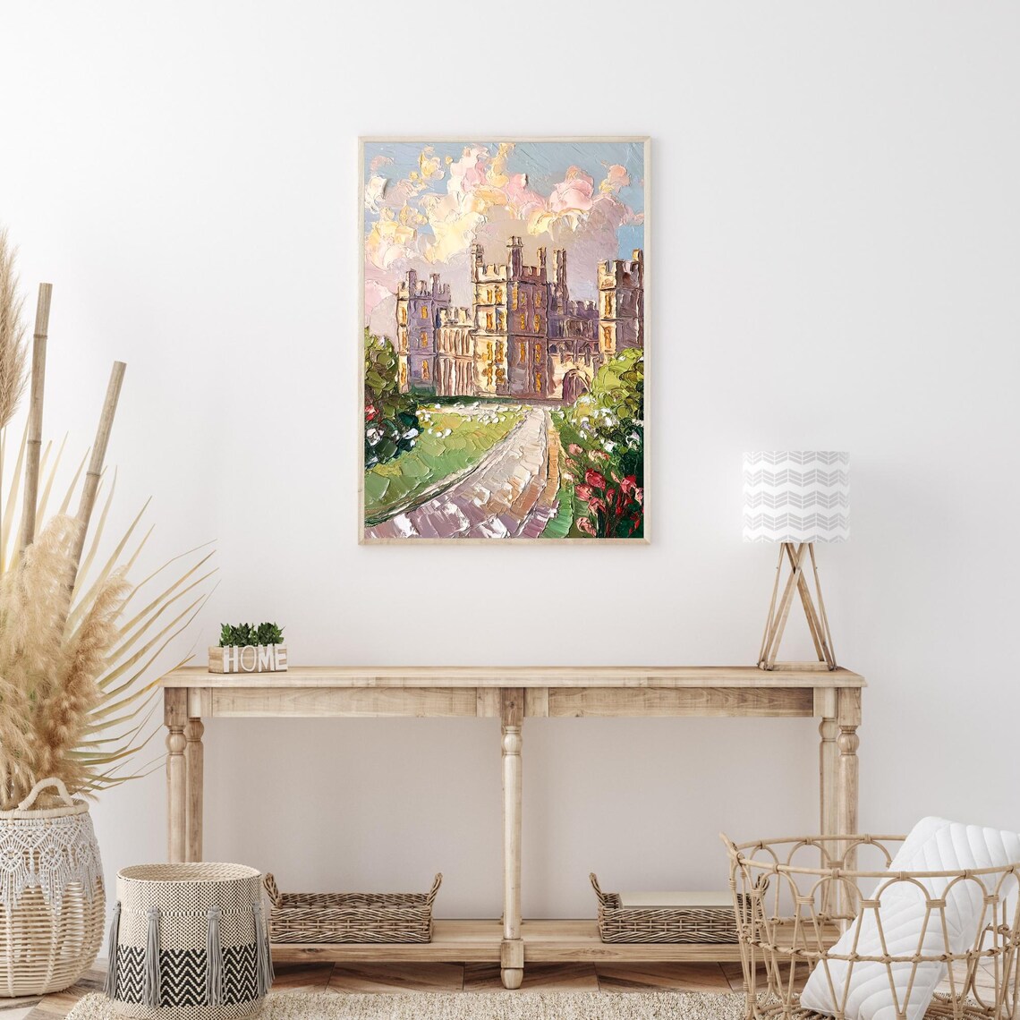 Windsor Castle England Royal Landmark Garden Oil Painting Poster - Image 3