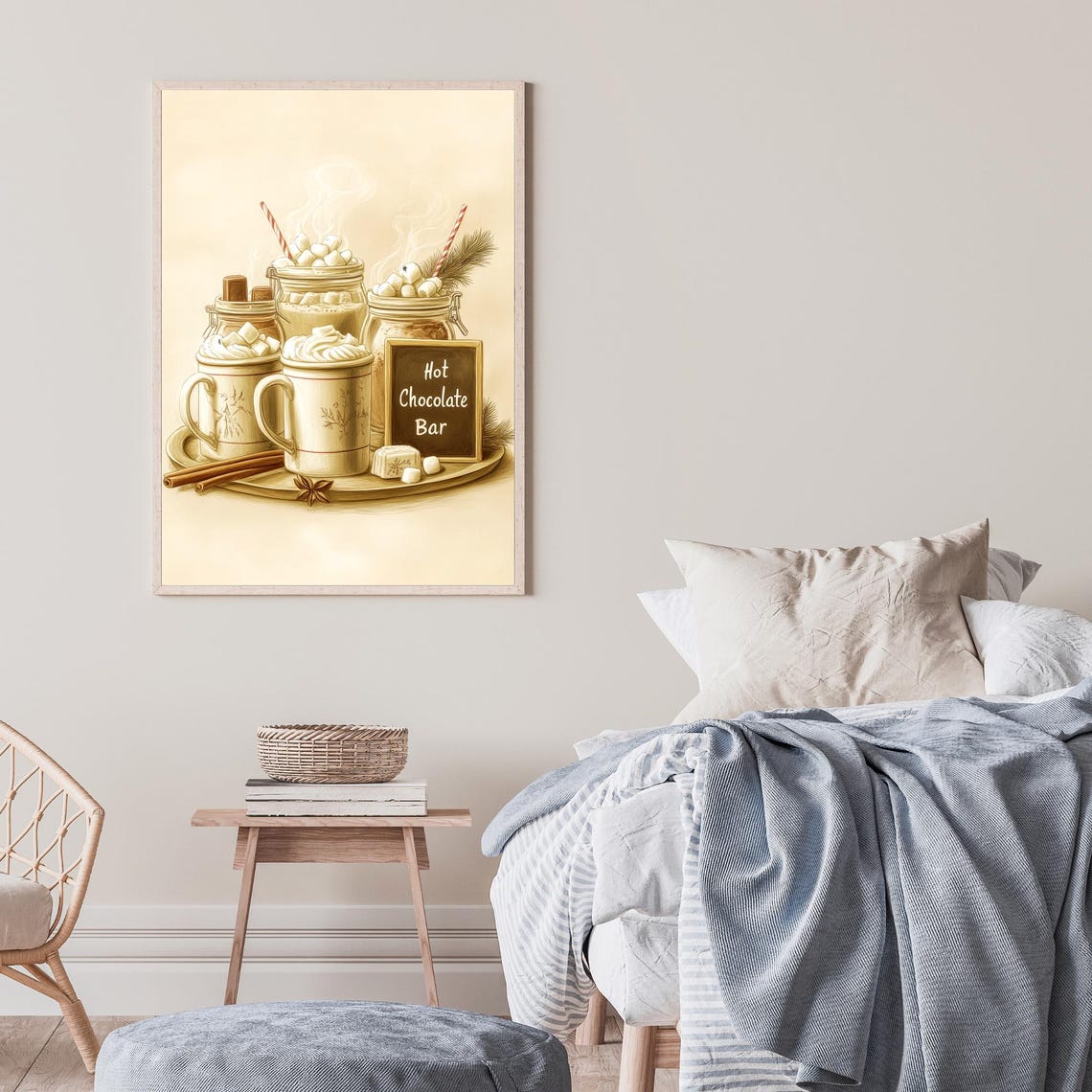 Hot Chocolate Bar Sign Cozy Winter Kitchen Vintage Artwork Poster - Image 3