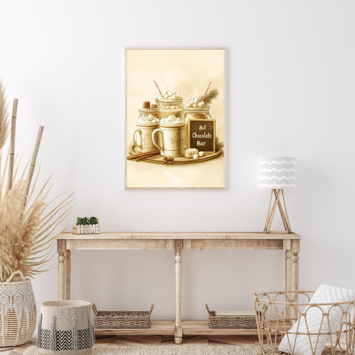 Hot Chocolate Bar Sign Cozy Winter Kitchen Vintage Artwork Poster - Image 4