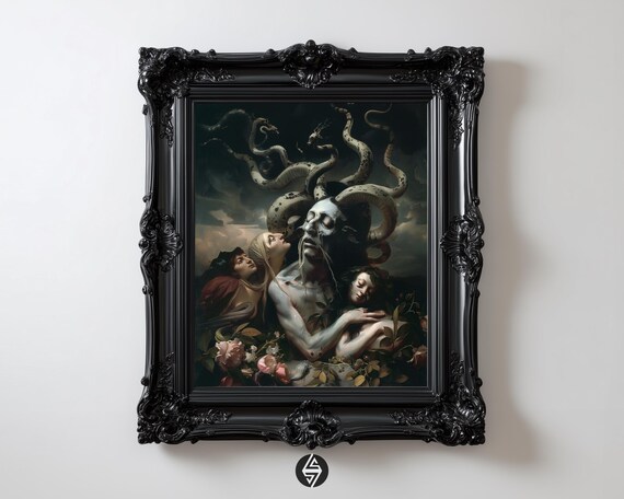 Serpents Of Desire Dark Academia Medusa Art Print
