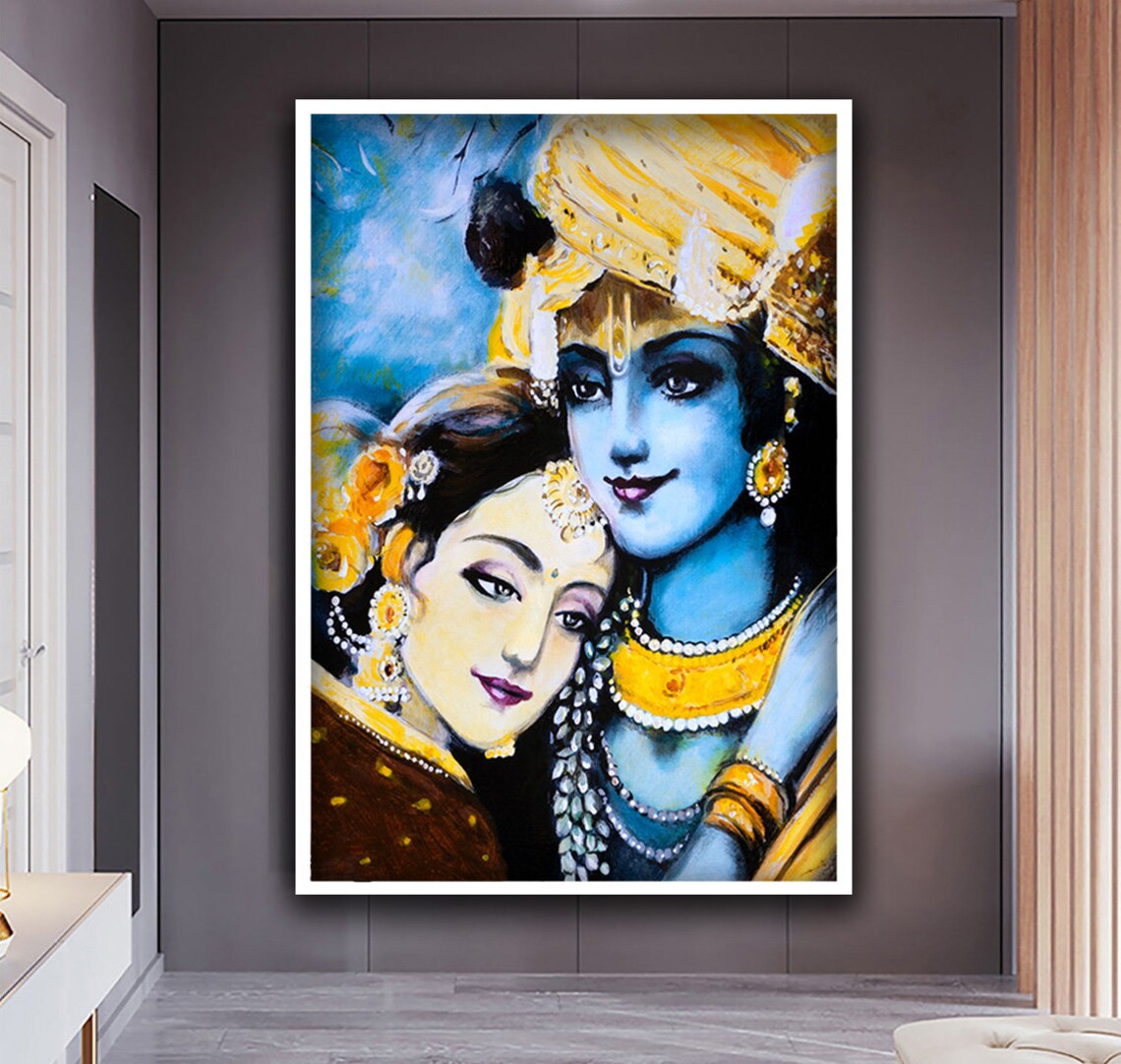 Indian Women Wall Art Blue Indian Woman Art Indian Art Print Woman Poster Wall Decor Ethnic Painting - Image 3
