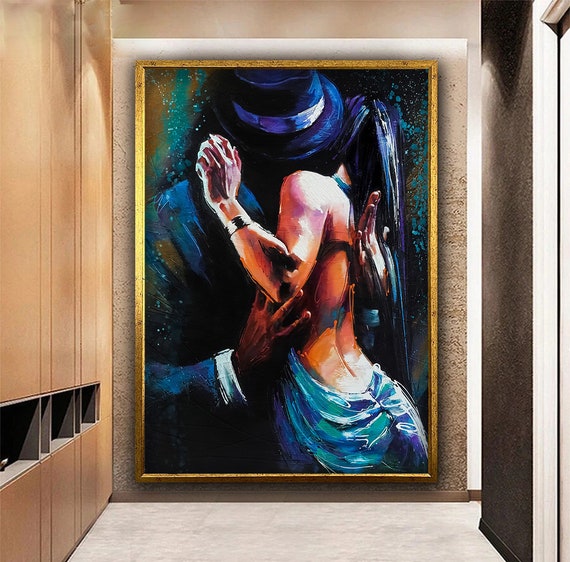 Tango Couple Painting Romance Couple Wall Art Dancing Couple Dance Poster Tango Tango Dance Wall Art