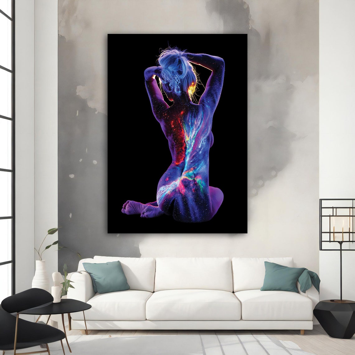 Colorful Sexy Woman Body Art Nude Girl Wall Art Sexy Young Woman Art Sensual Girl Erotic Home Decor - Image 3