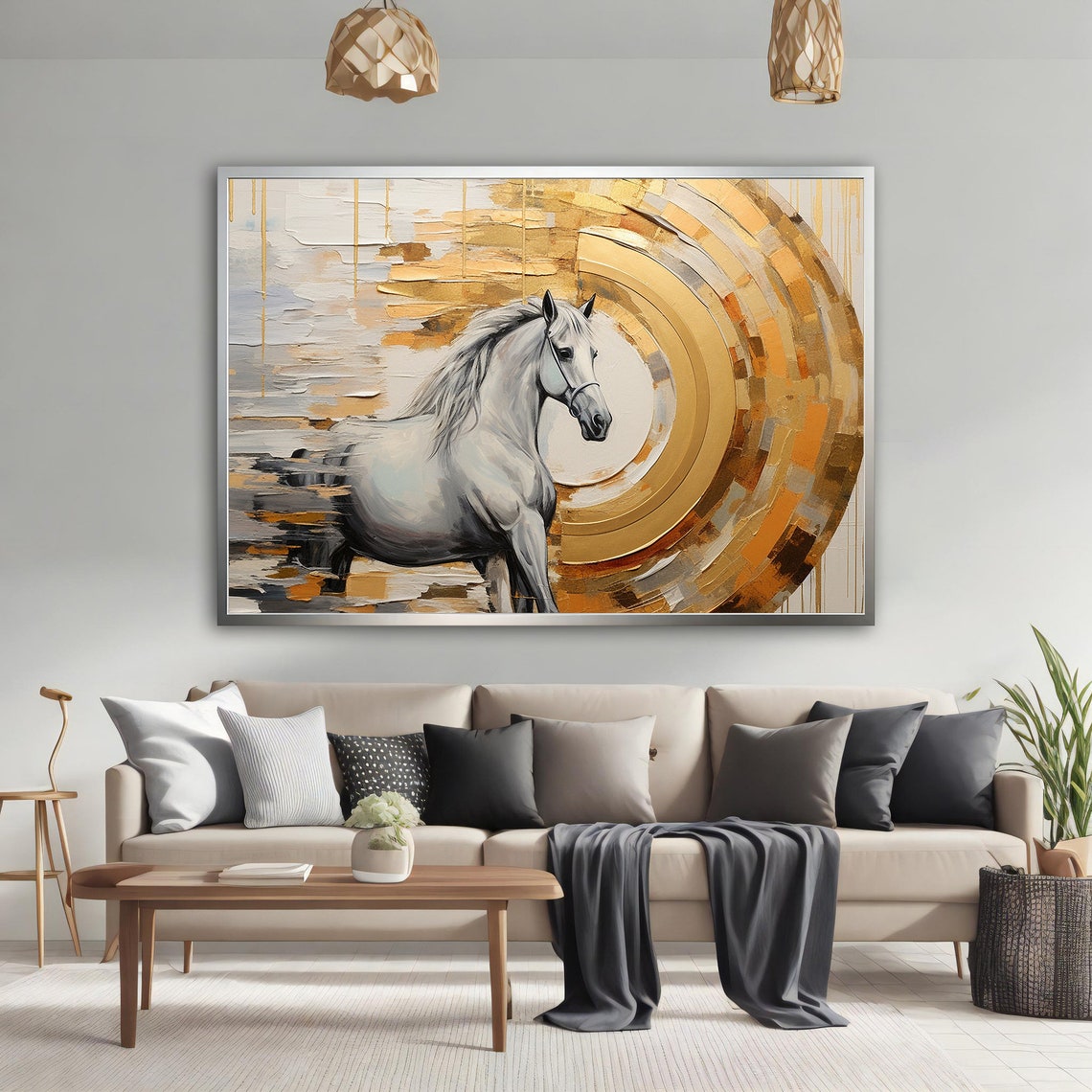 White Horse Painting Horse Wall Art White Horse Wall Art Horse Lover Gift Wall Art Horse Photo Wall Decor Animal Wall Art - Image 3