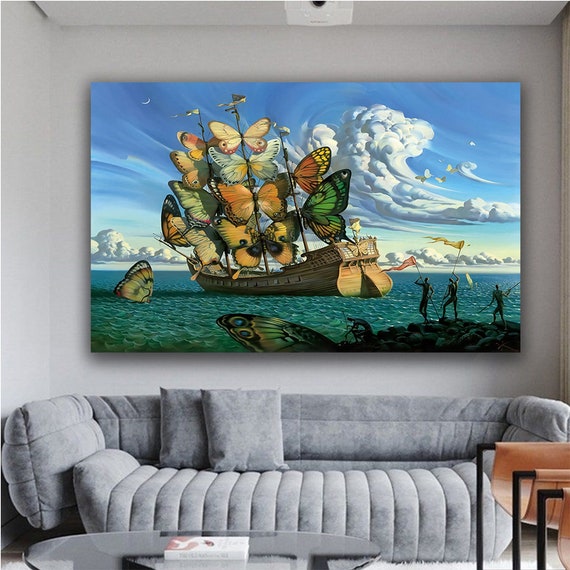 Vladimir Kush Ship With Butterfly Sails Art Ship With Butterfly Sails Wall Art Butterfly Boat Art Sea Painting