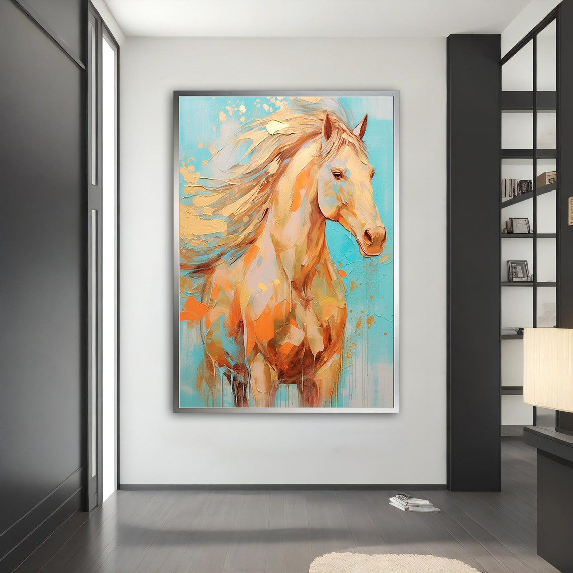 Yellow Horse Painting Yellow Horse Poster Yellow Horse Wall Art Yellow Horse Art Home Decor Animal Wall Decor - Image 4