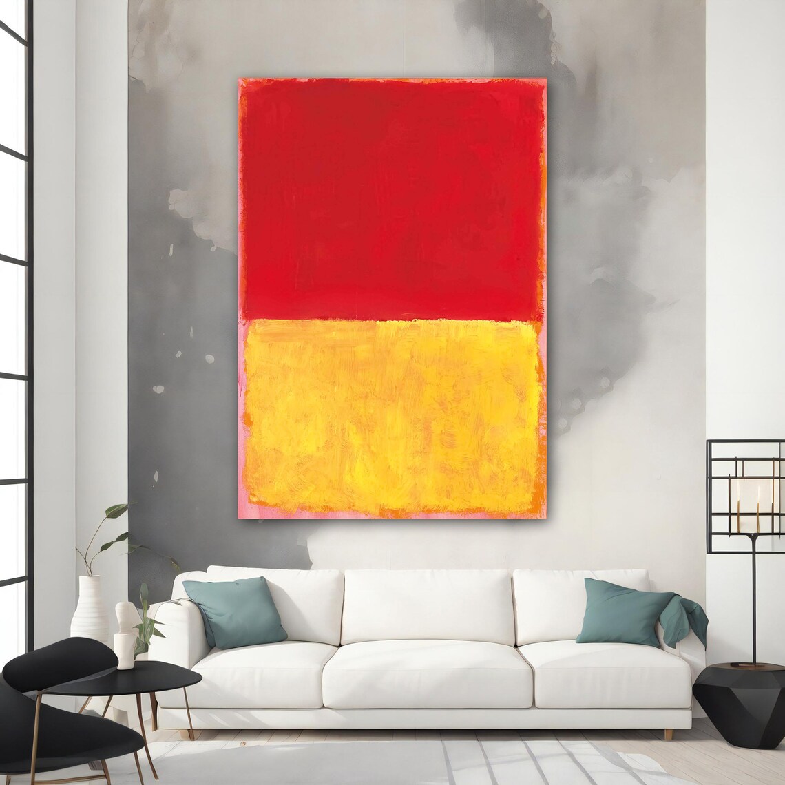 Rothko Style Red and Yellow Color Field Abstract Art Wall Poster - Image 3