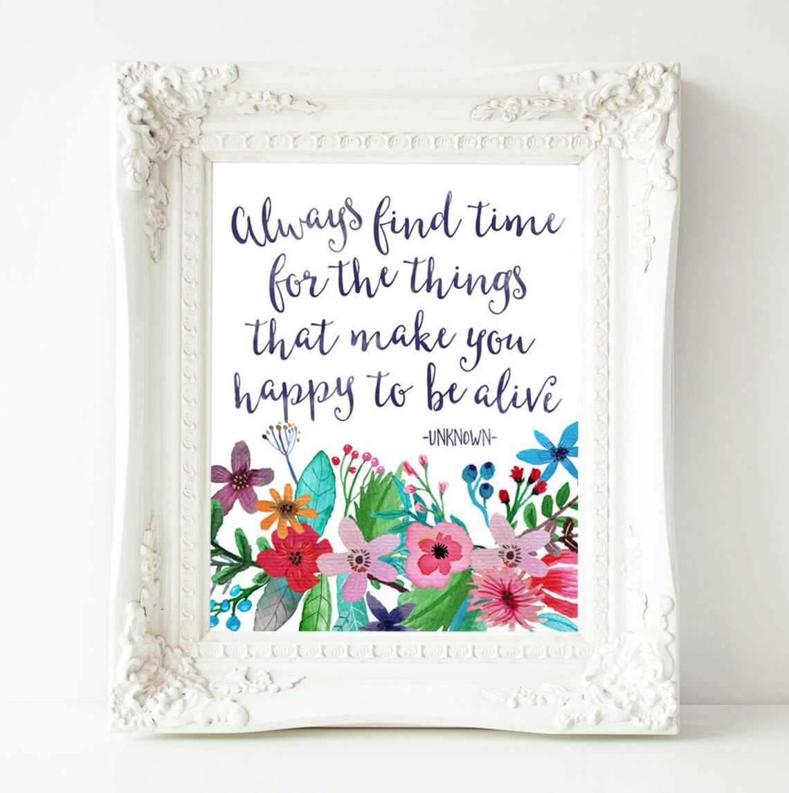 Always Find Time Quote Art Print, Motivational Decor
